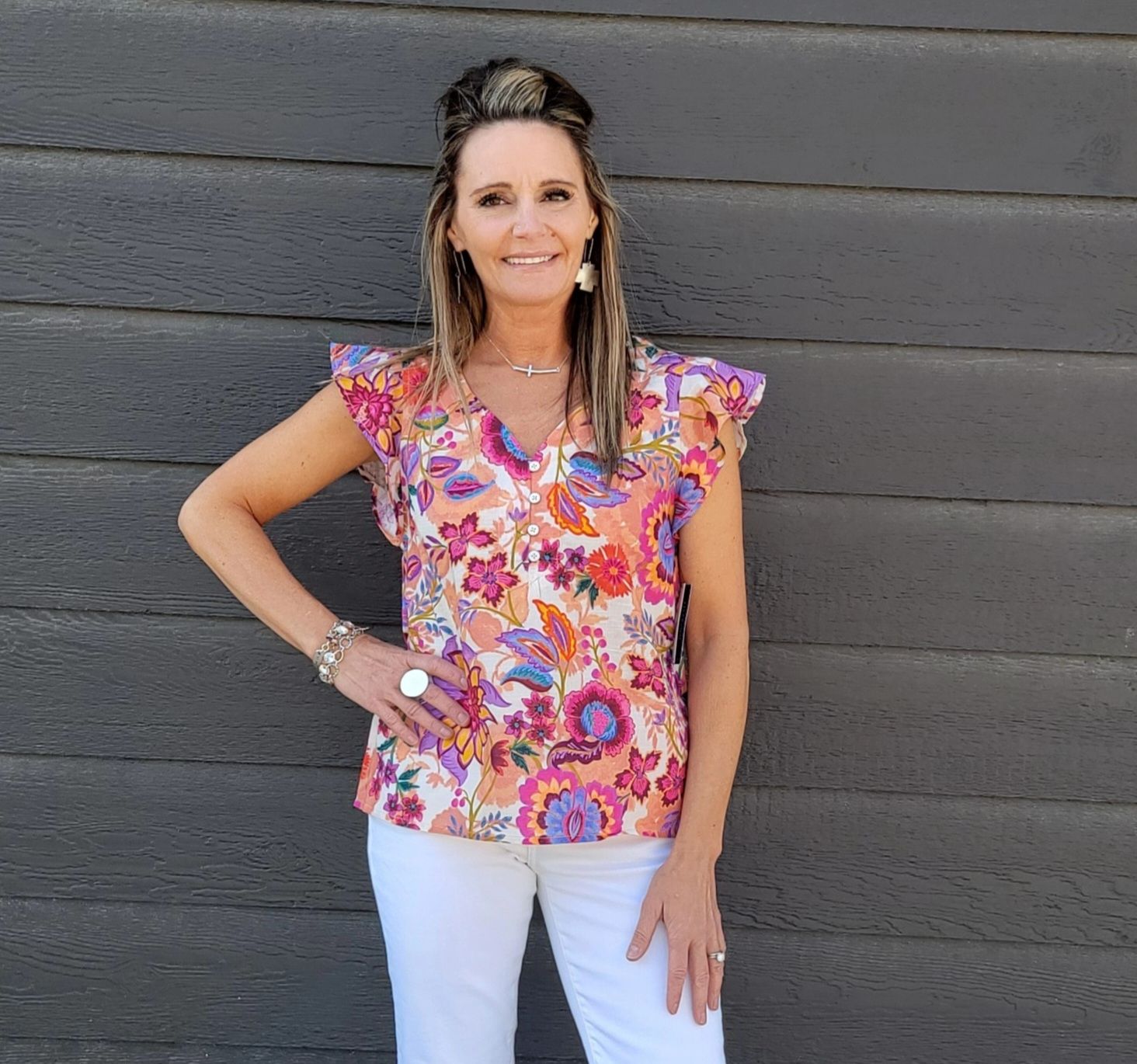 Liverpool Flutter Sleeve Floral Paradise