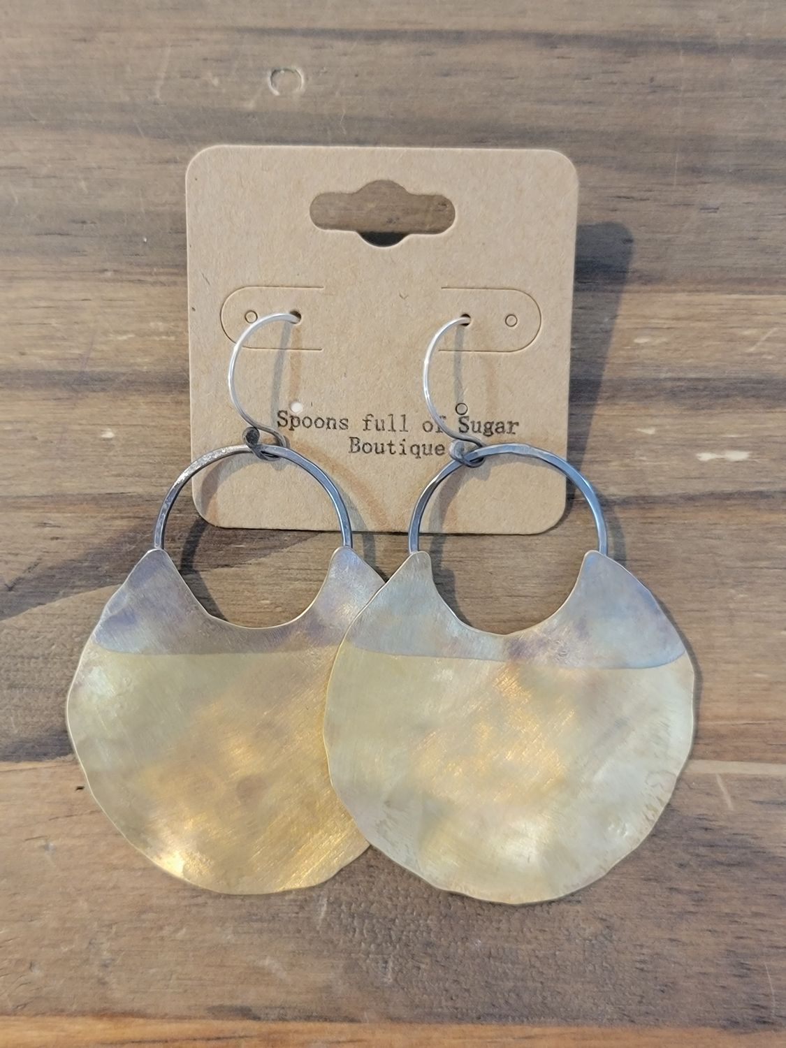 Union Studio Shield Ear Round Brass Earring