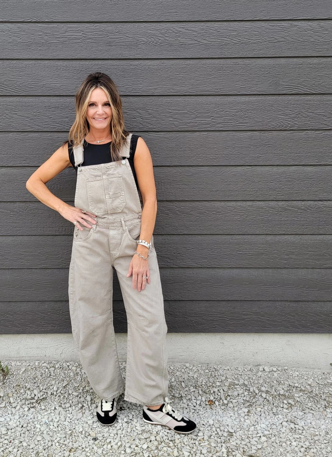 Free People Good Luck Overall Cobblestone