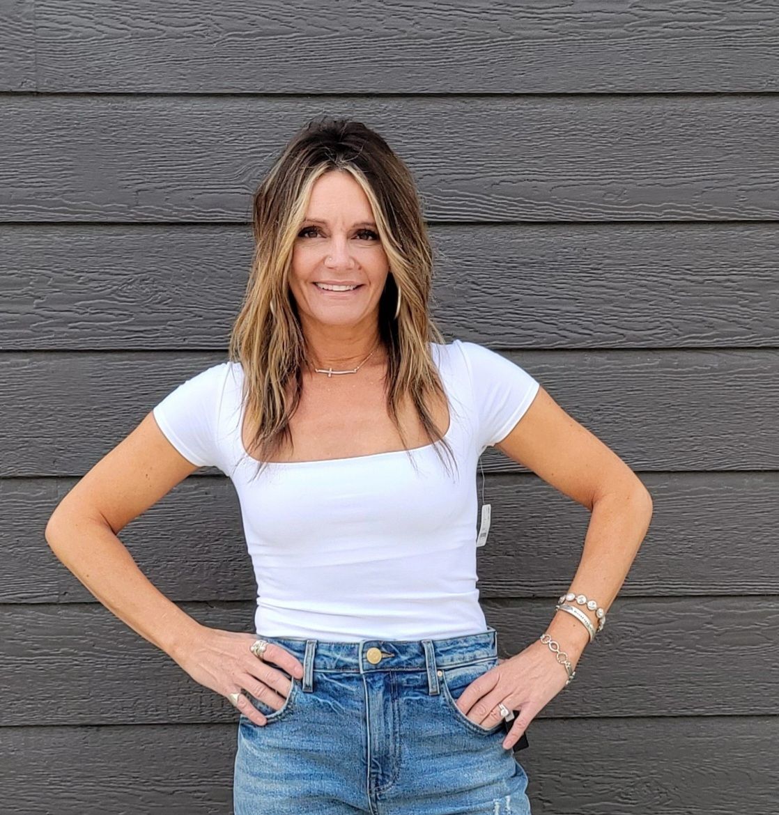 Free People Clean Lines Baby Tee White