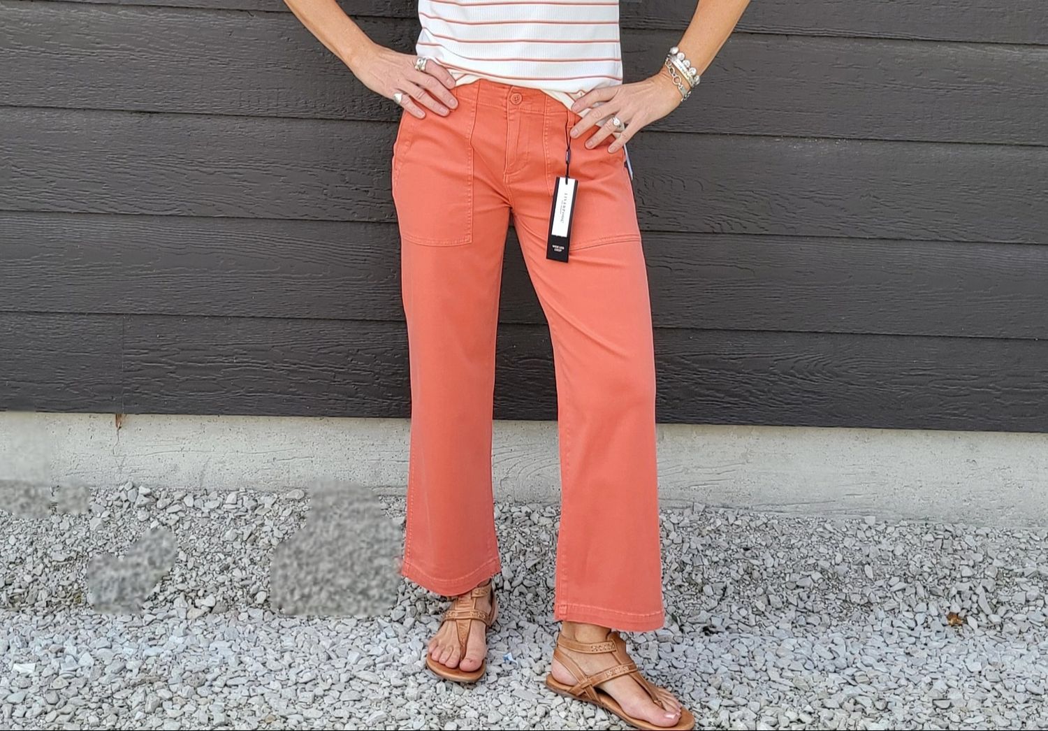 Liverpool Wide Leg Crop Papaya