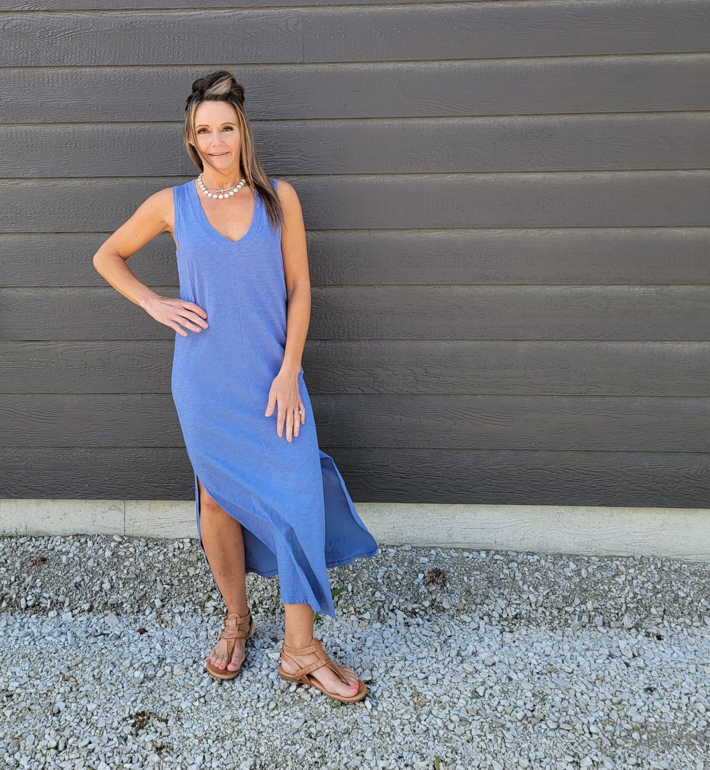 Z Supply Palisades Midi Dress Sky Blue