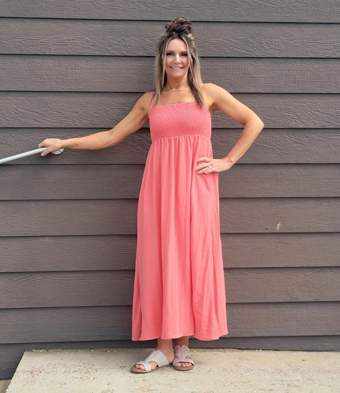Z Supply Beachside Midi Dress Sunset Pink