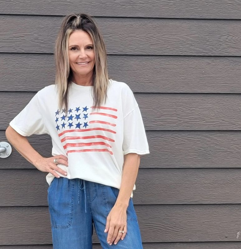 Z Supply Flag City Tee Sea Salt