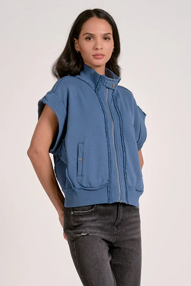 Elan Zipper Vest Blue