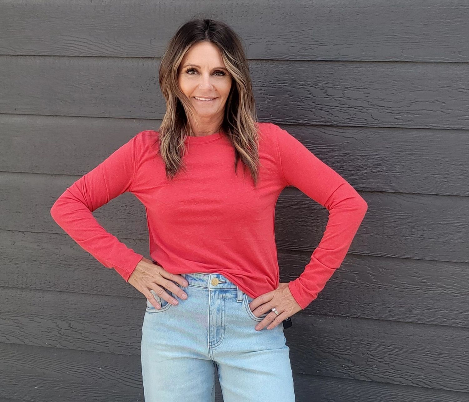 Free People Nova Tee Rococco Red