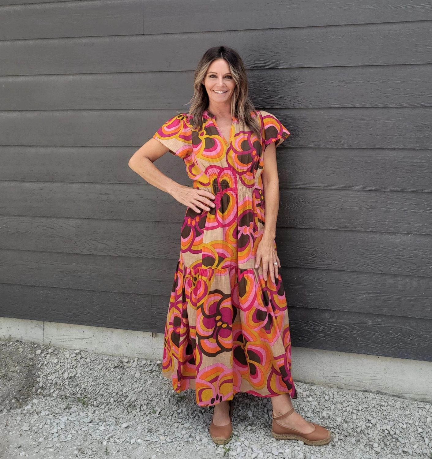 Uncle Frank Bold Floral Midi Dress
