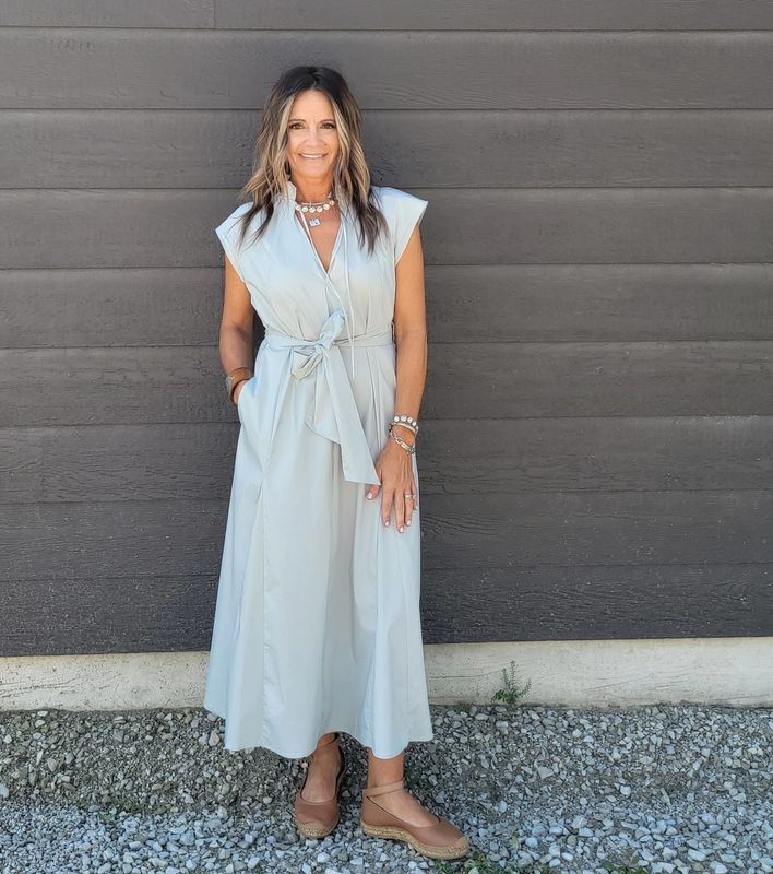 Elan Aqua Maxi Cap Slv Dress