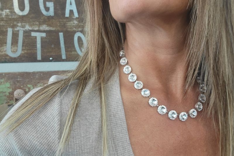 Silver 12mm Crystal Necklace Silver 12mm Crystal Necklace