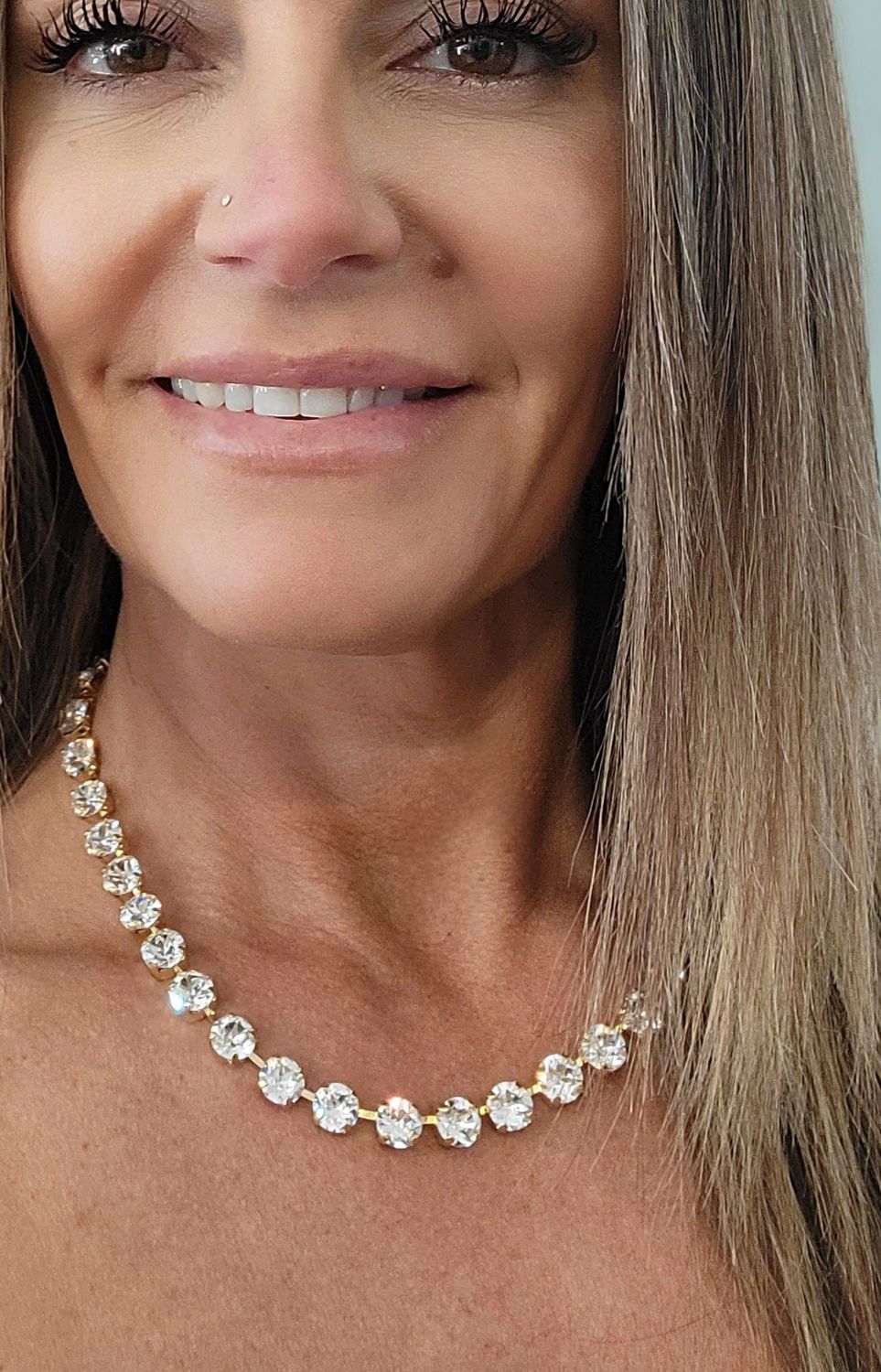 Gold 8mm Crystal Necklace