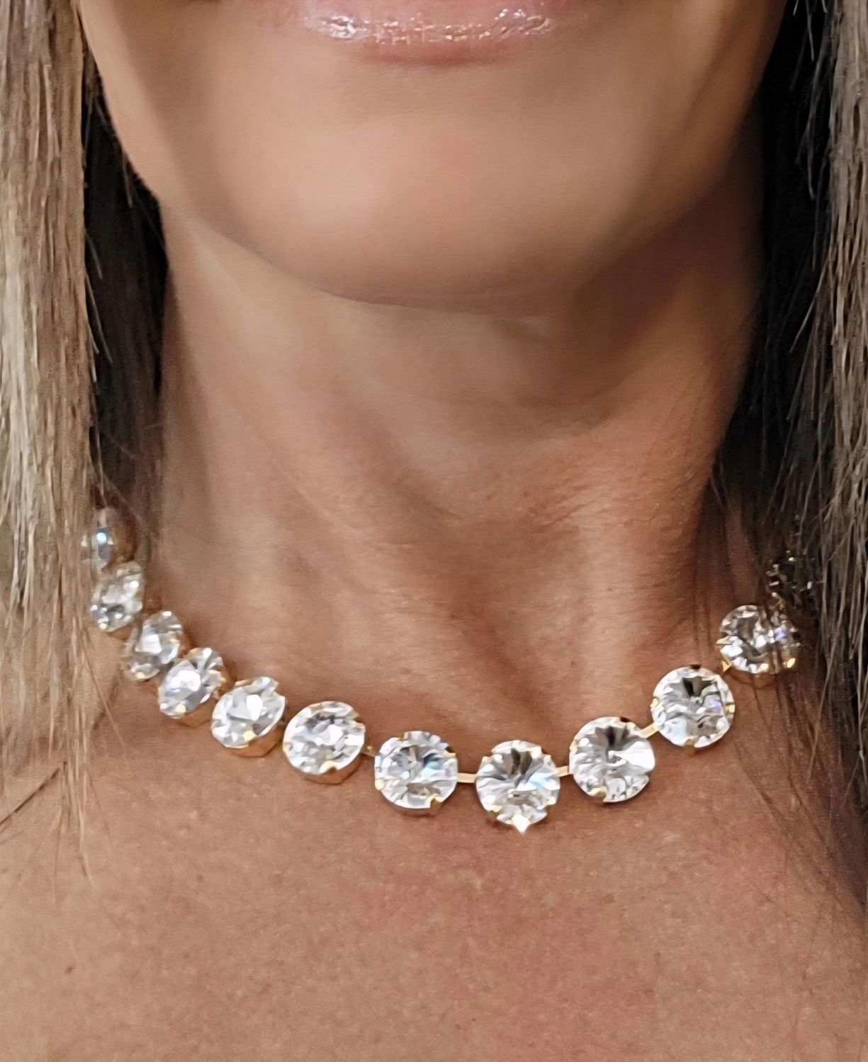Gold 12mm Crystal Necklace