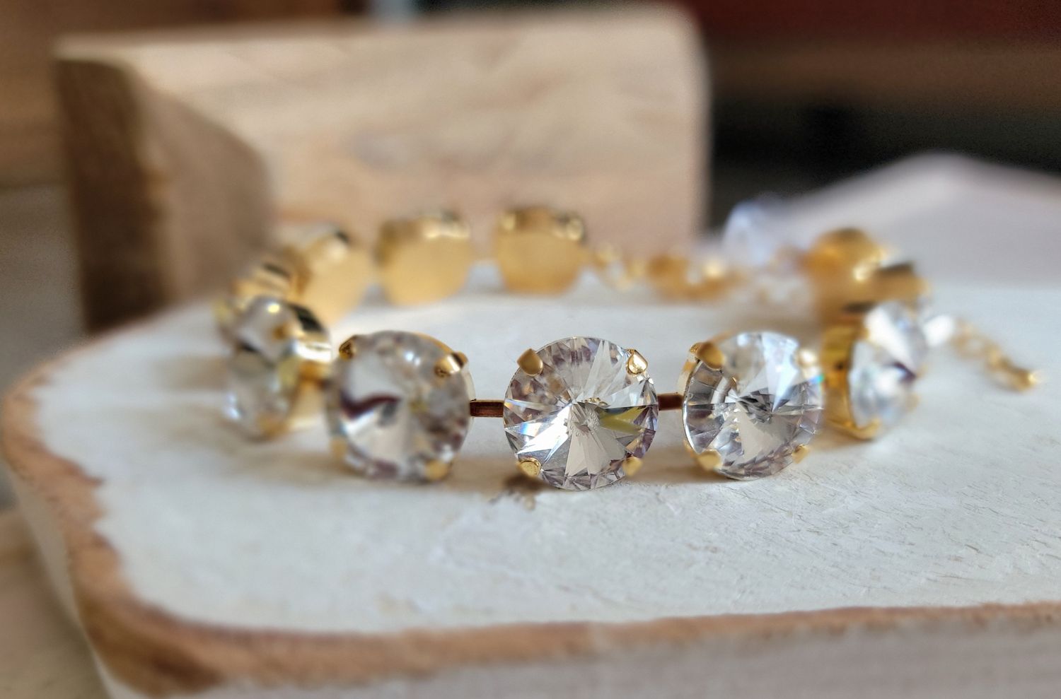 Gold 12mm Crystal Bracelet