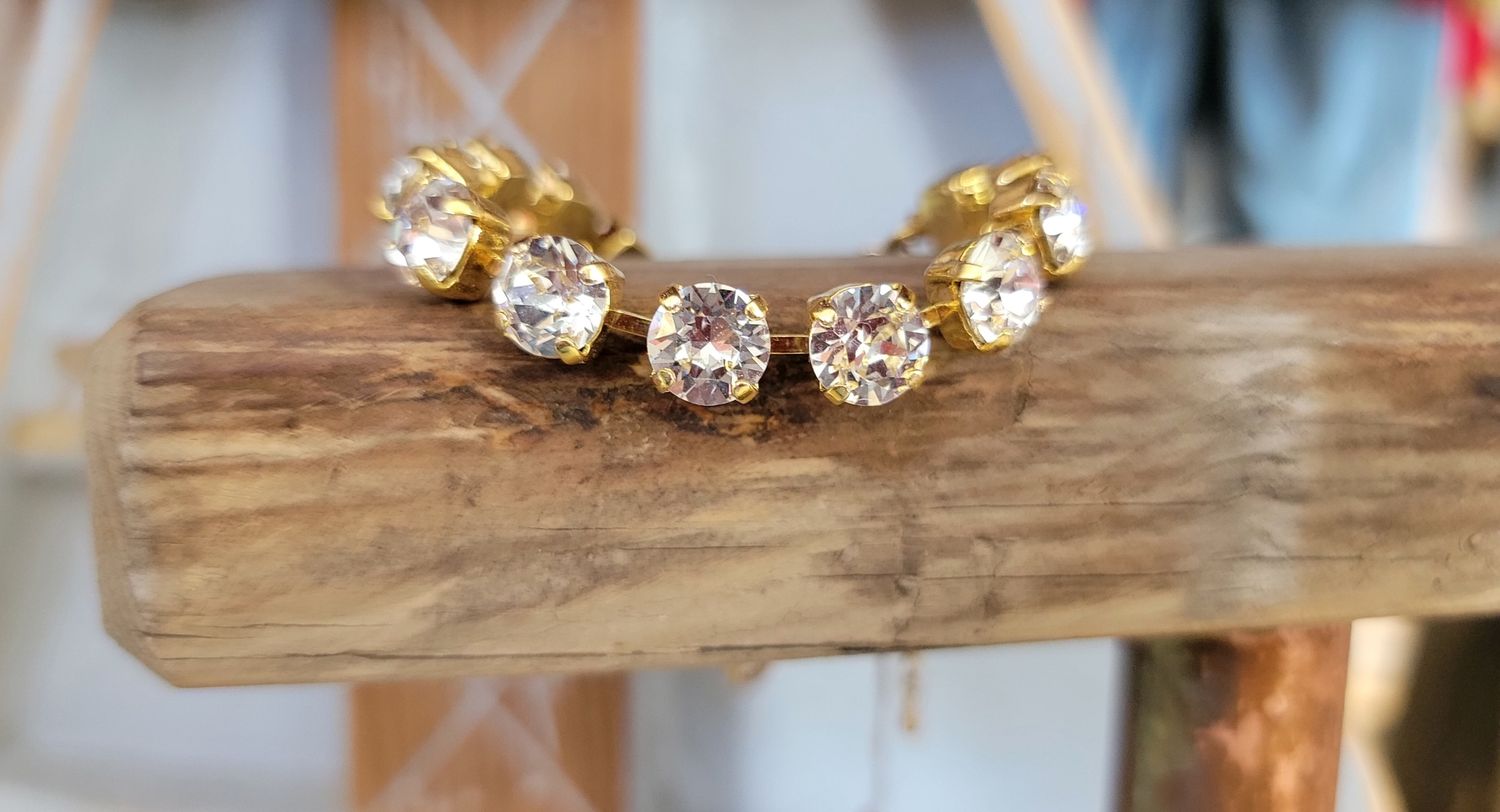 Gold 8mm Crystal Bracelet