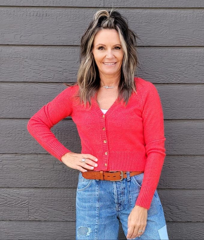 Free People School Girl Cardi Cherry Pop Free People School Girl Cardi Cherry Pop