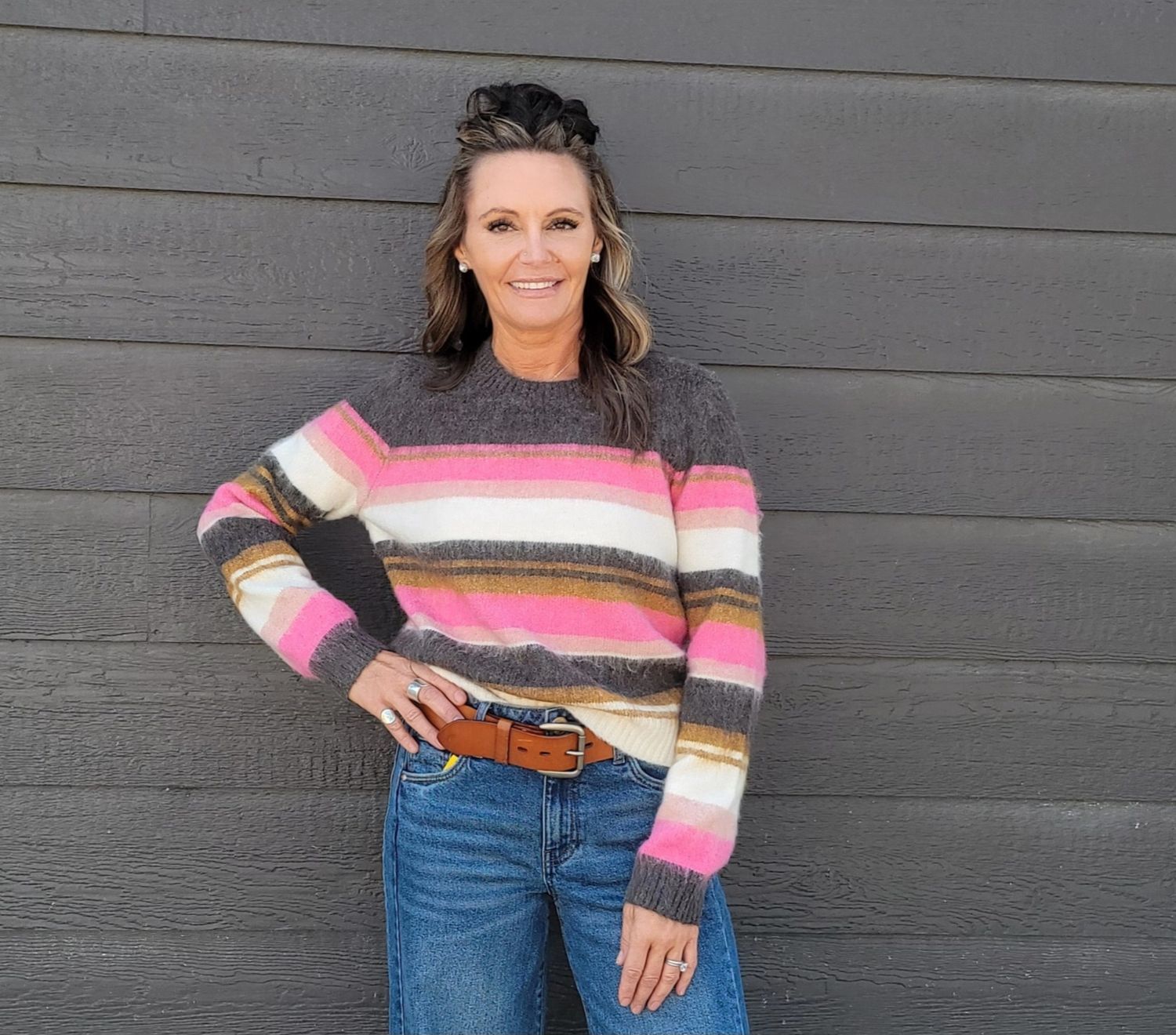 Kut Elvira Sweater Pink Brown