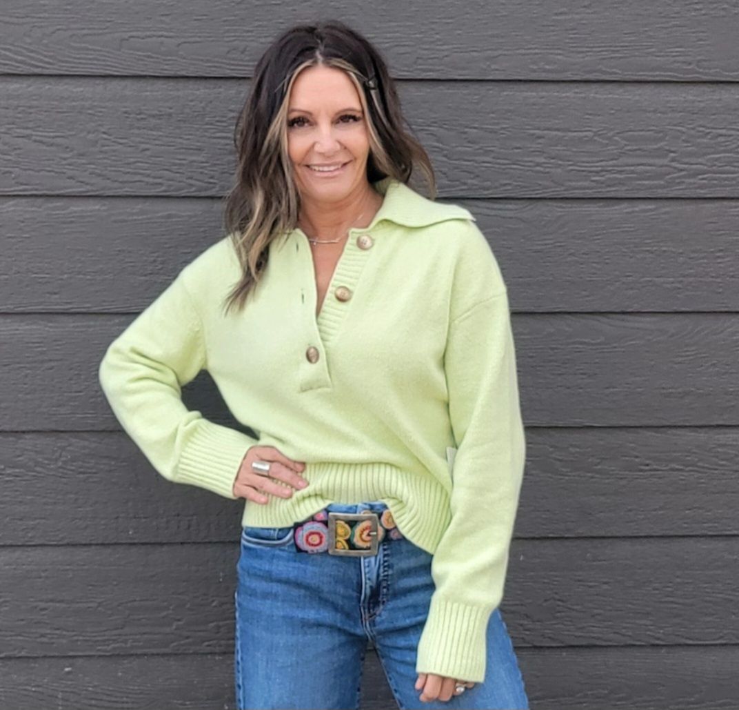 Free People Trading Up Polo Matcha Meange