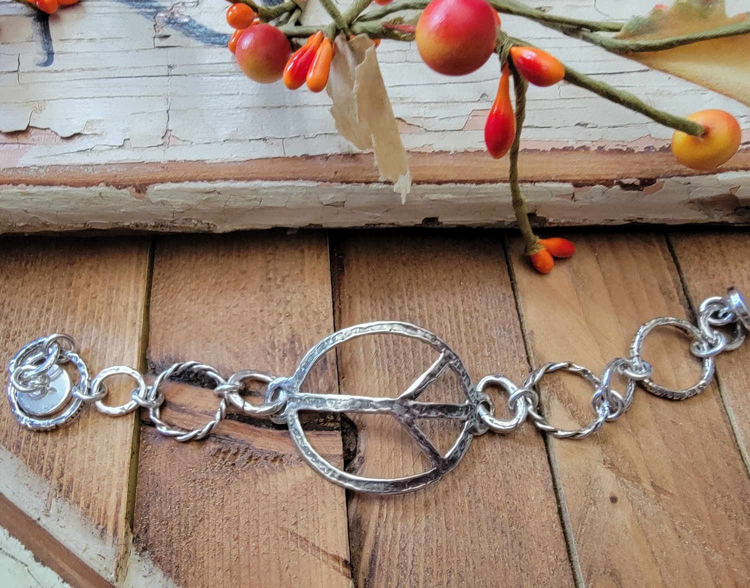 Sterling Open PEACE Bracelet