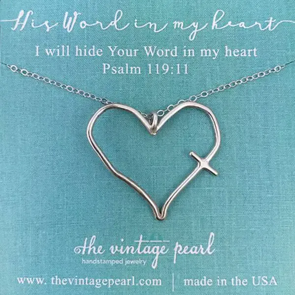 His Word In My Heart Necklace Silver