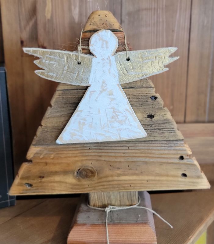 White Angel Topper With Gold Wings