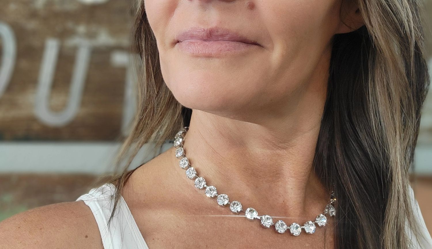 Silver 8mm Crystal Necklace
