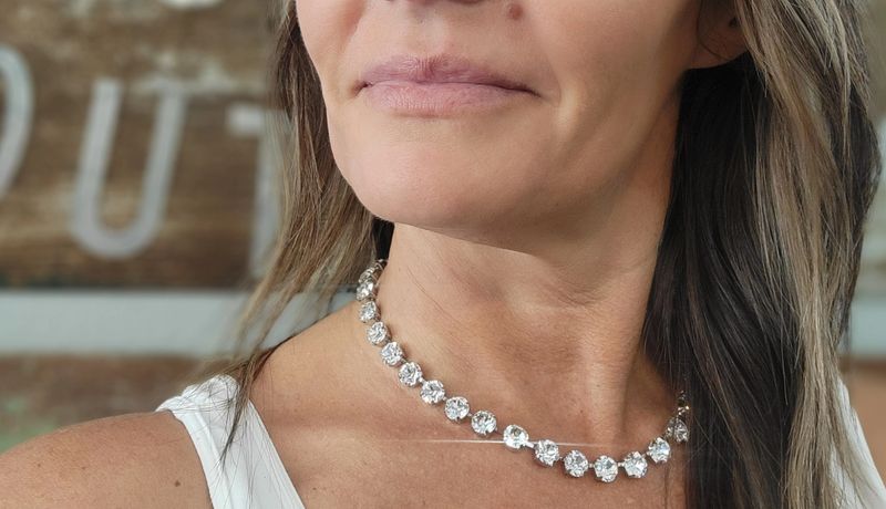 Silver 8mm Crystal Necklace Silver 8mm Crystal Necklace