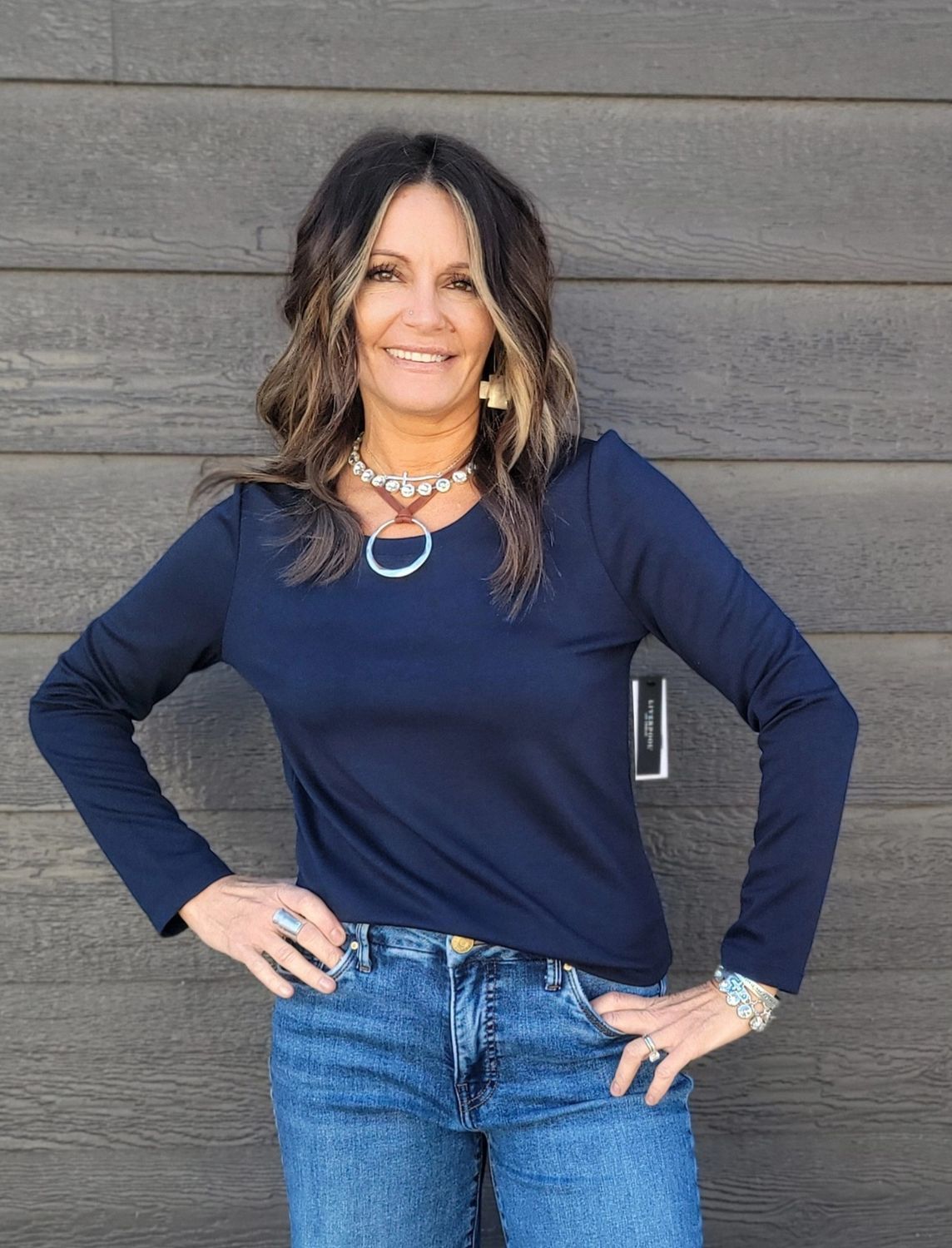 Liverpool L/S Scoop Neck D Navy Liverpool L/S Scoop Neck D Navy