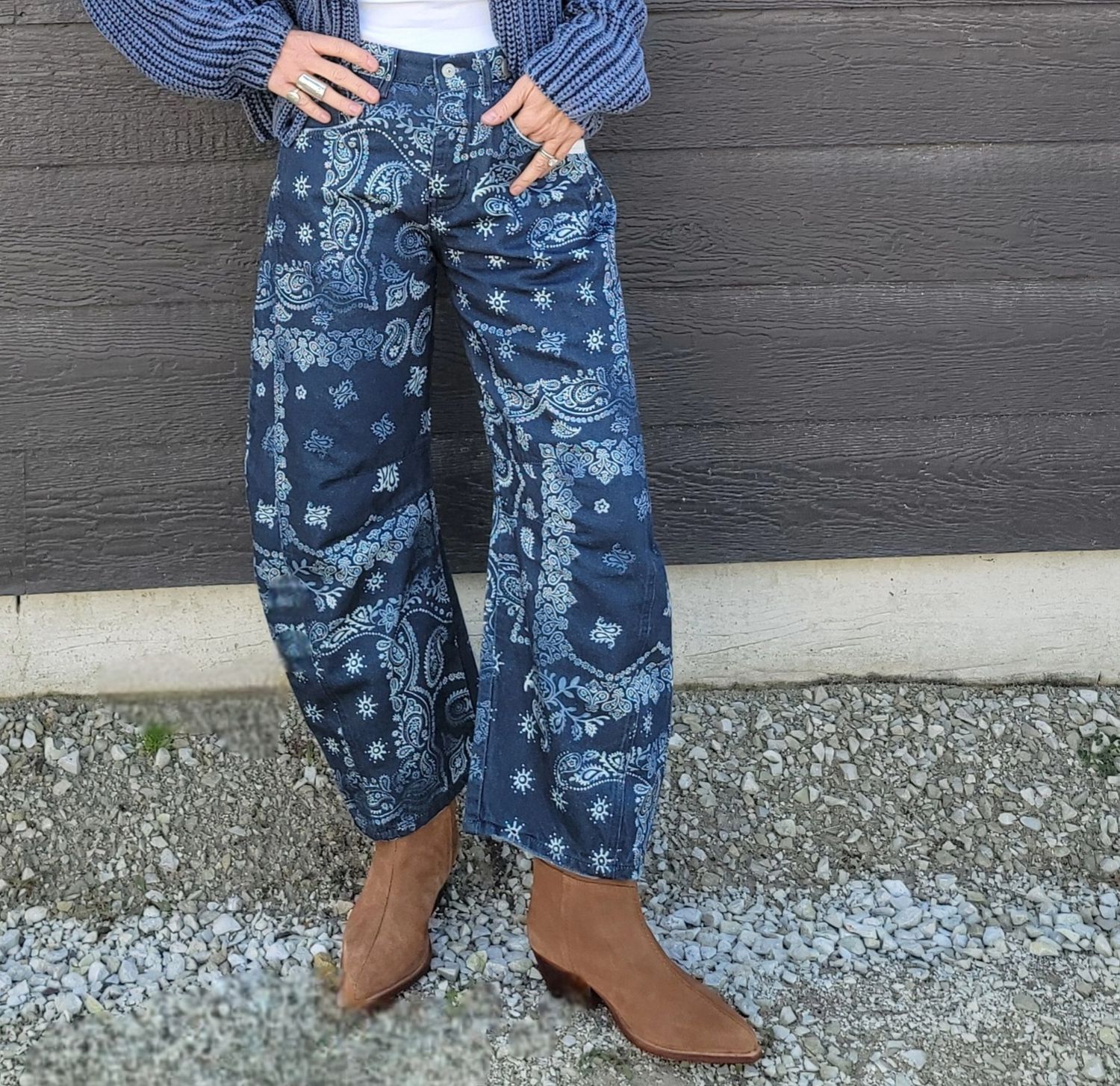 Free People Good Luck Barrel Navy Bandana Free People Good Luck Barrel Navy Bandana