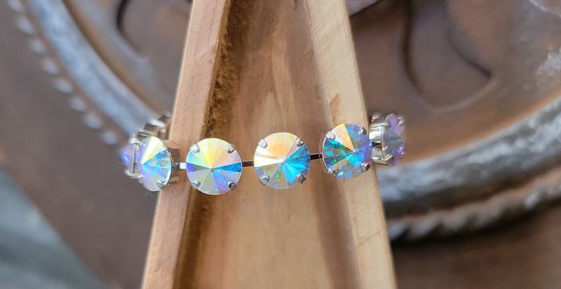 Silver 12mm AB Crystal Bracelet Silver 12mm AB Crystal Bracelet