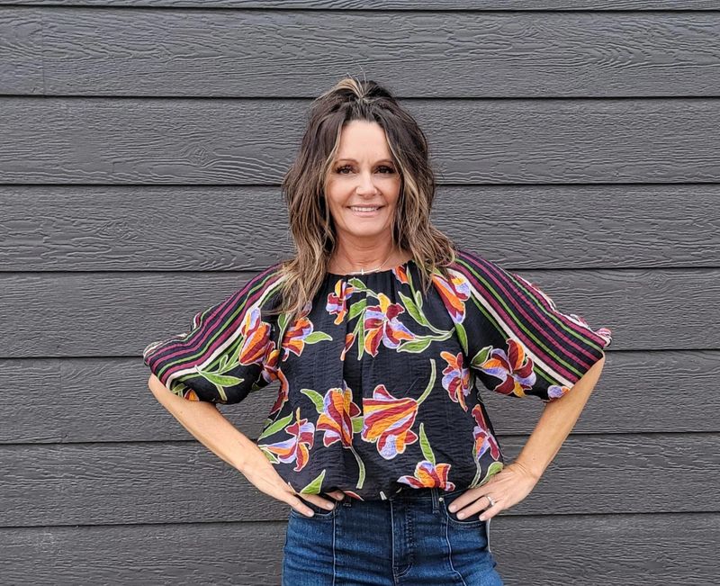 THML Puff Sleeve Floral Blouse