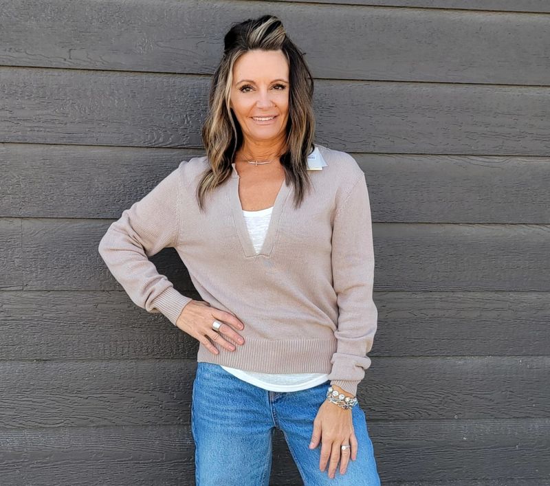 Elan Sally Sweater Top Elan Sally Sweater Top