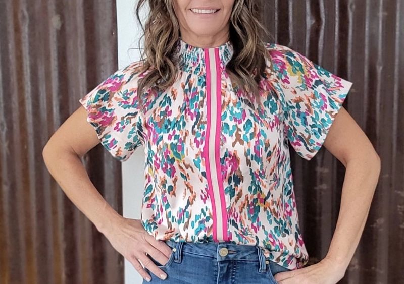 THML Short Sleeve Print Top THML Short Sleeve Print Top
