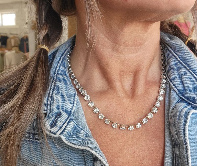 Silver 6mm Crystal Necklace Silver 6mm Crystal Necklace
