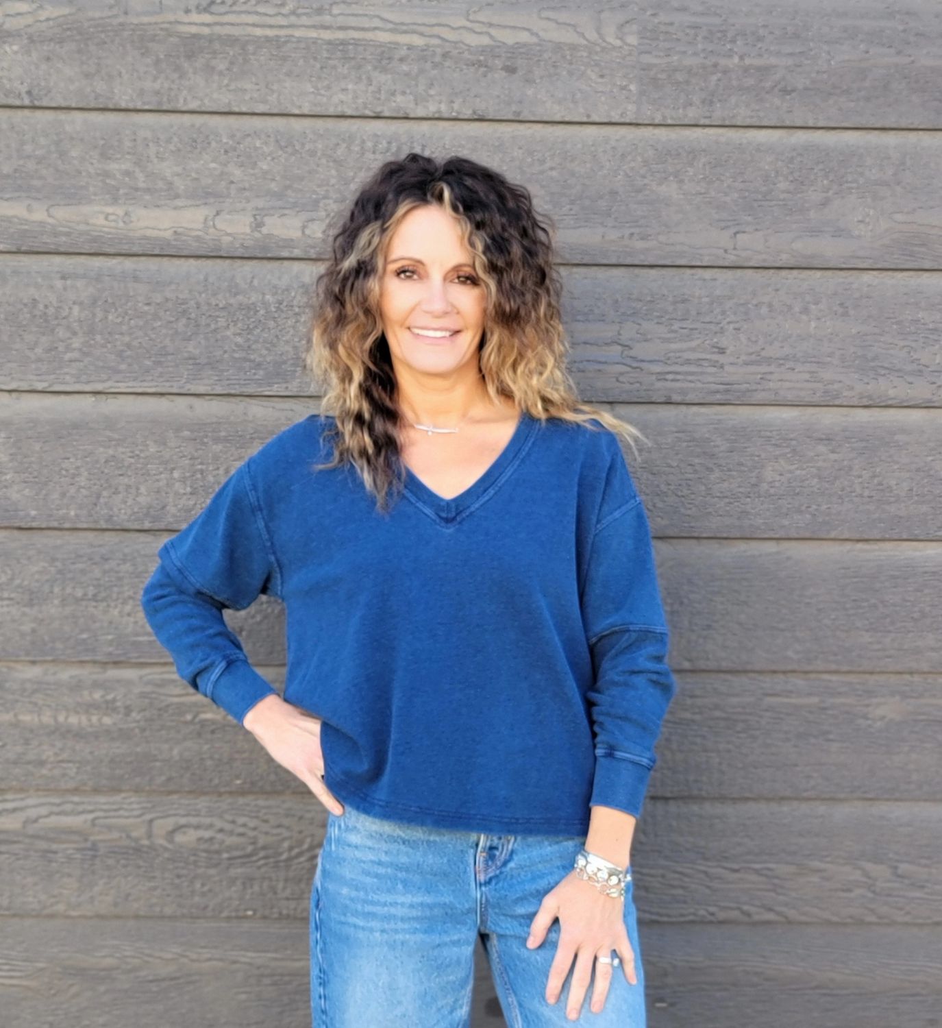 Z Supply Delphine Knit Demin Sweatshirt