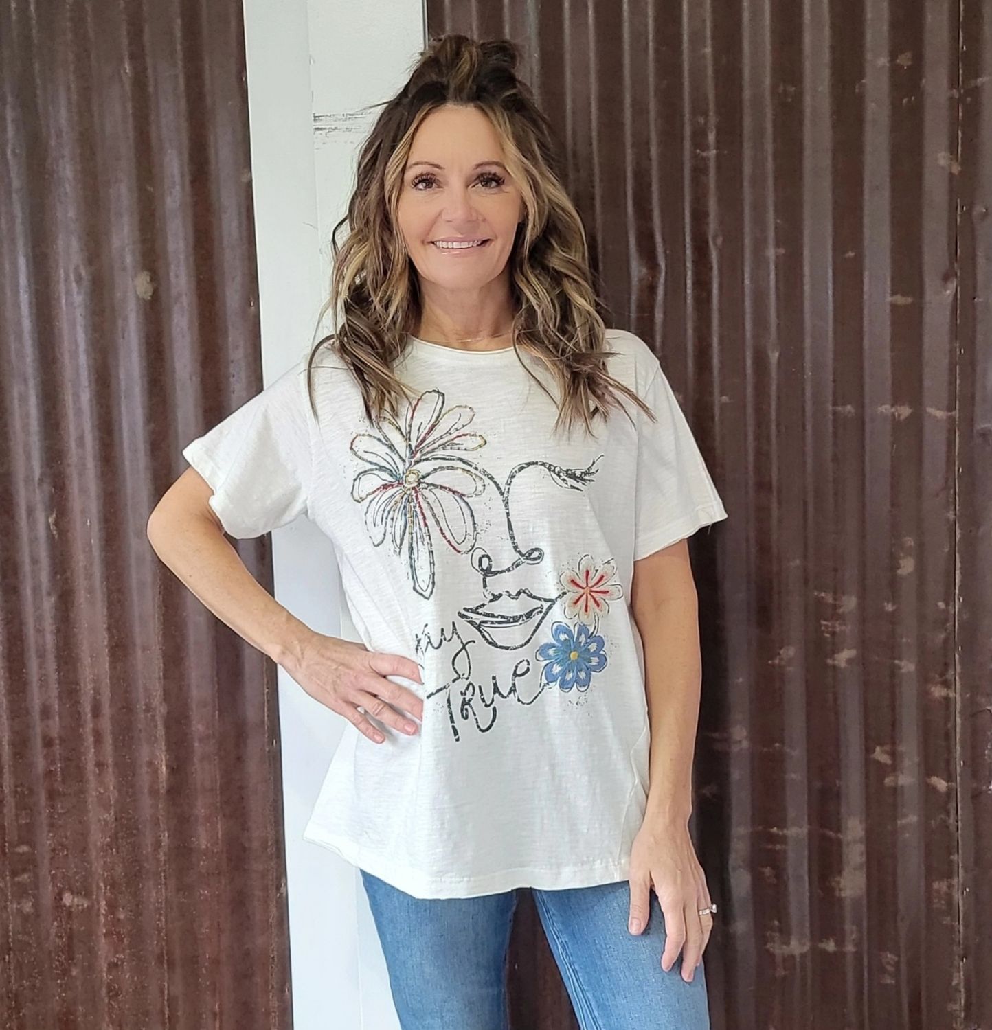 Caite &amp; Kyla Zara Tee Ivory