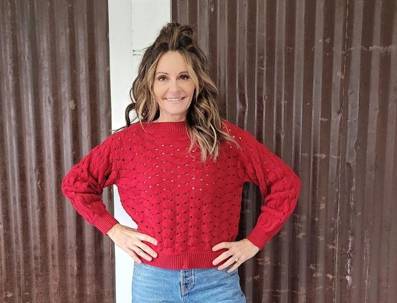 Elan Adrienne Sweater Red