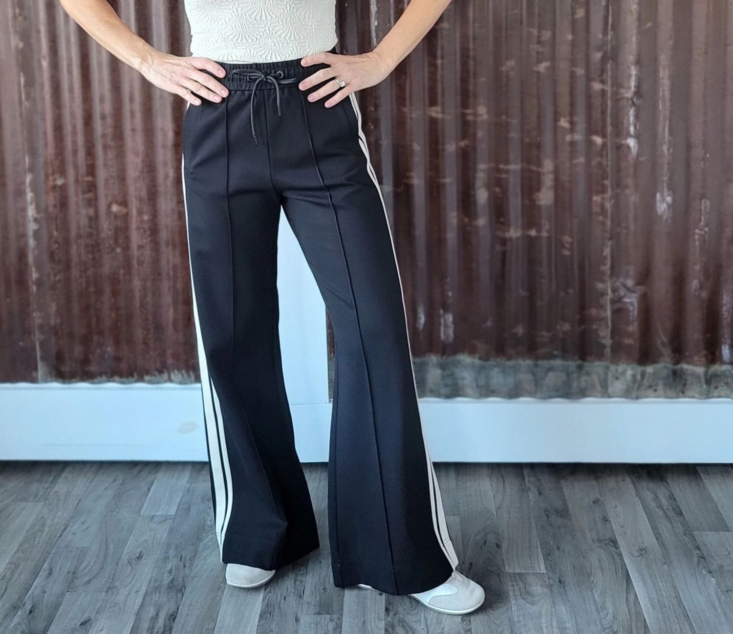 Elan Black Natural Strip Pants