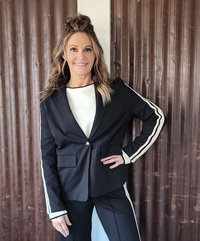 Elan Black Track Stripe Blazer