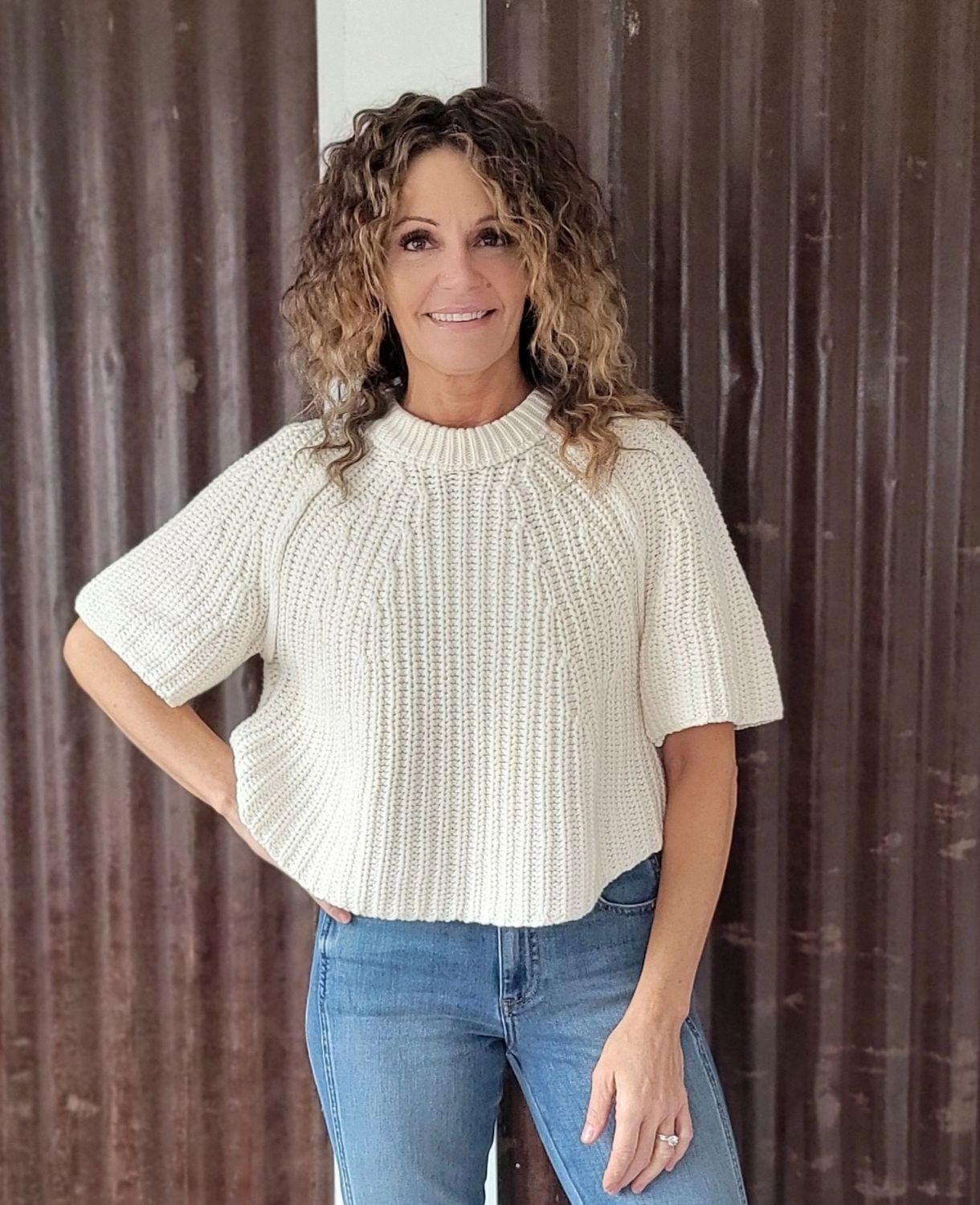 Free People Amy Sweaster Tee Whisper White