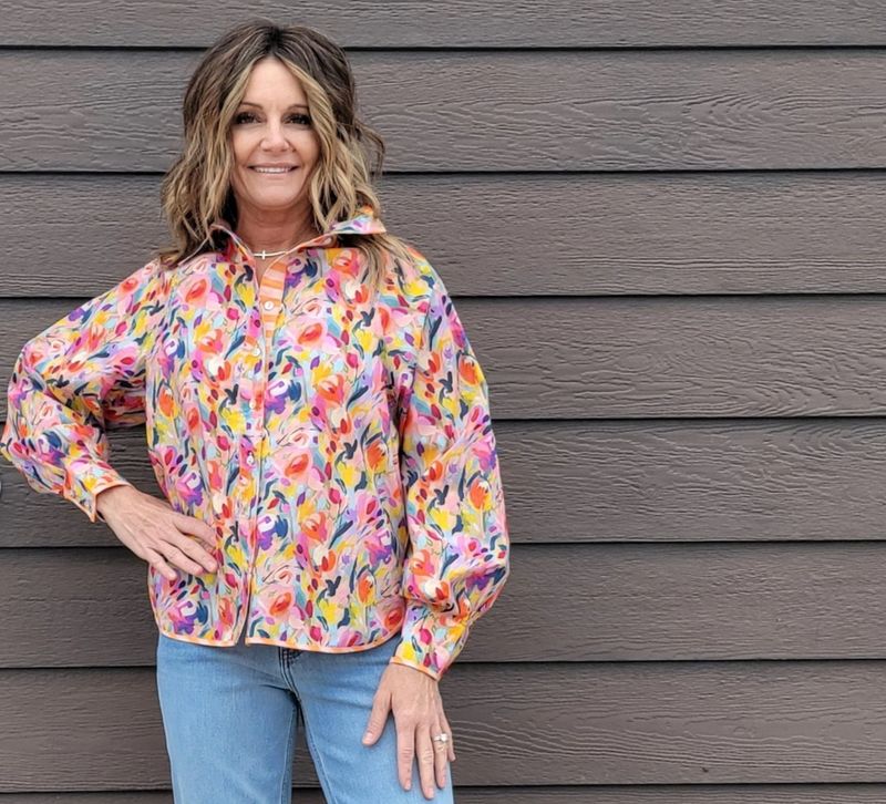 Tru Luxe Balloon Slv Blouse Floral Print Tru Luxe Balloon Slv Blouse Floral Print