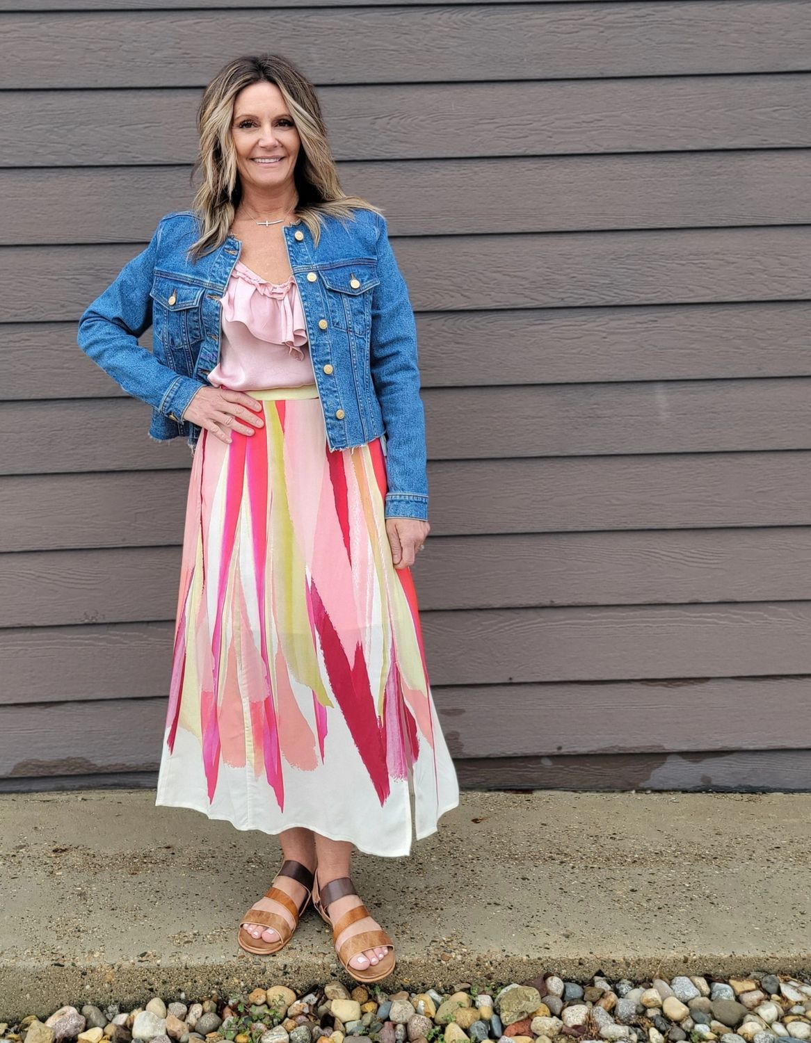 Liverpool Pull On Woven Maxi Skirt Pink