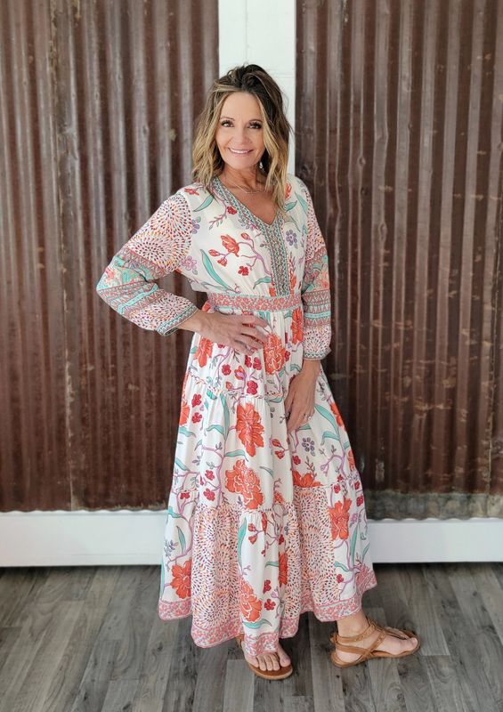 John Mark Mixed Tiered Dress John Mark Mixed Tiered Dress