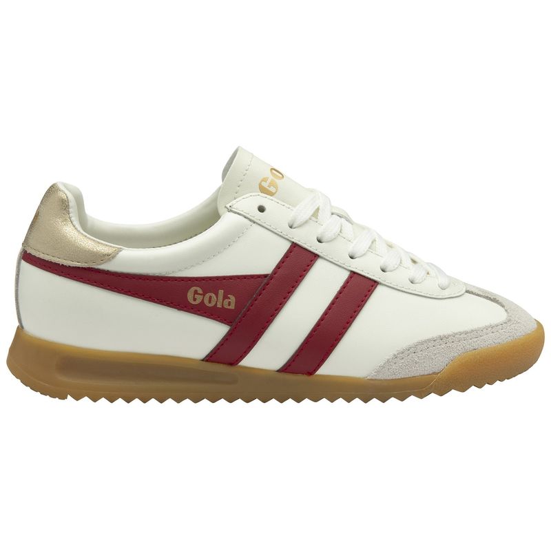 Gola Torpedo Leather Off White/ Deep Red/ Gold