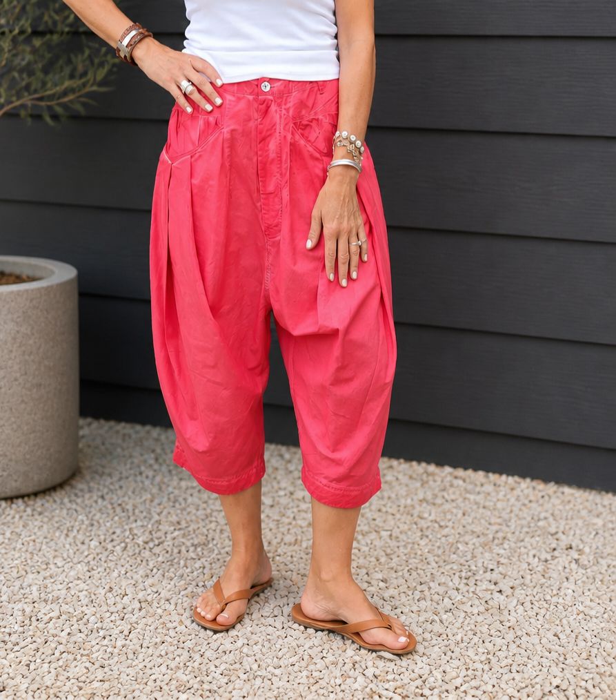 Free People Sundry Cropped Harem High Risk Red
