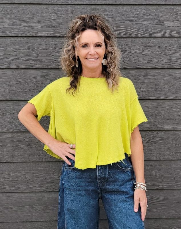 Free People Elsie Swing Tee Warm Olive