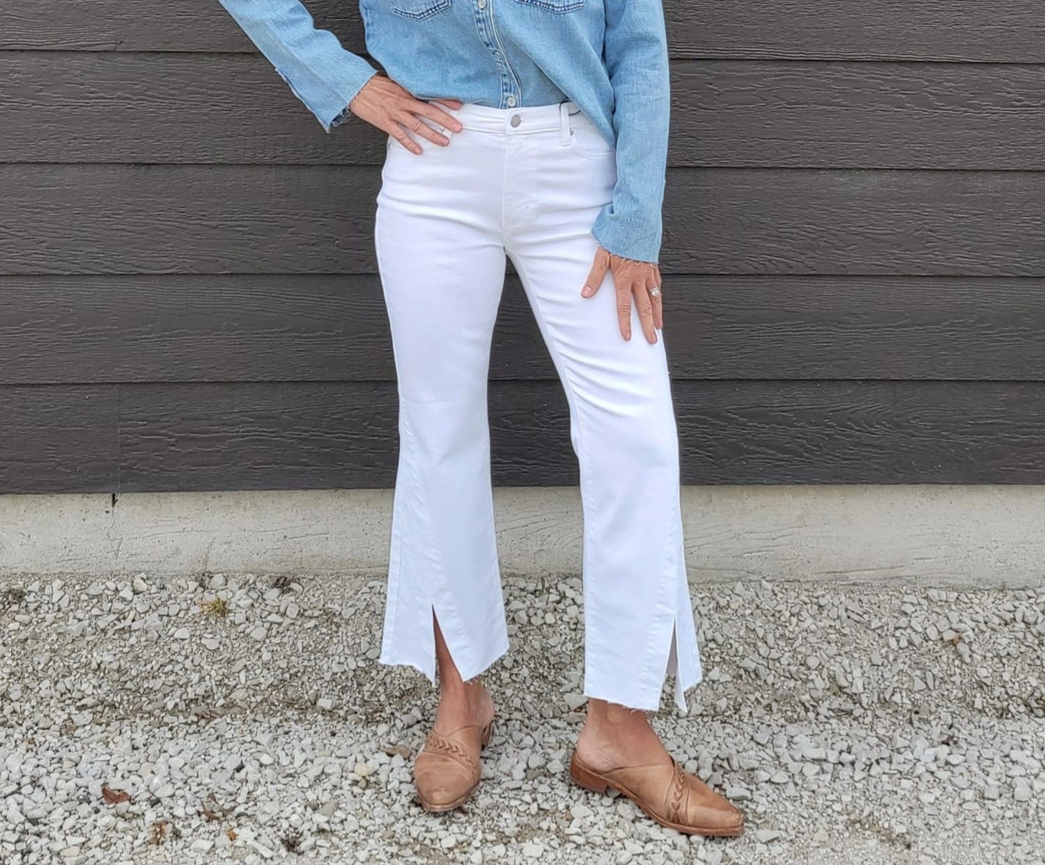 Liverpool Hannah Cropped Flare White Liverpool Hannah Cropped Flare White