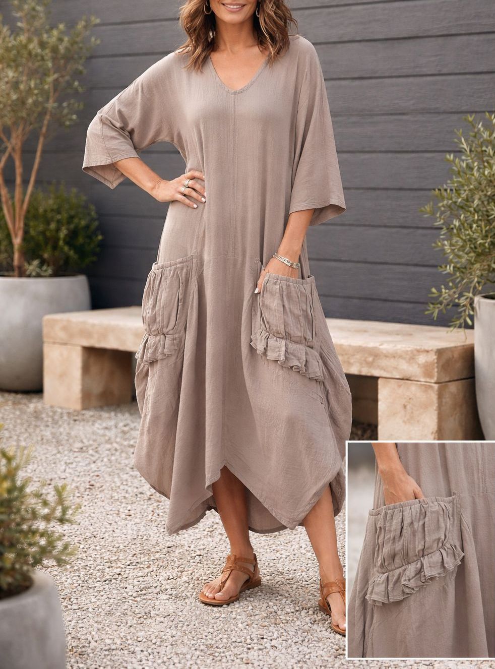 Oh My Gauze Shepard Taupe Dress Oh My Gauze Shepard Taupe Dress