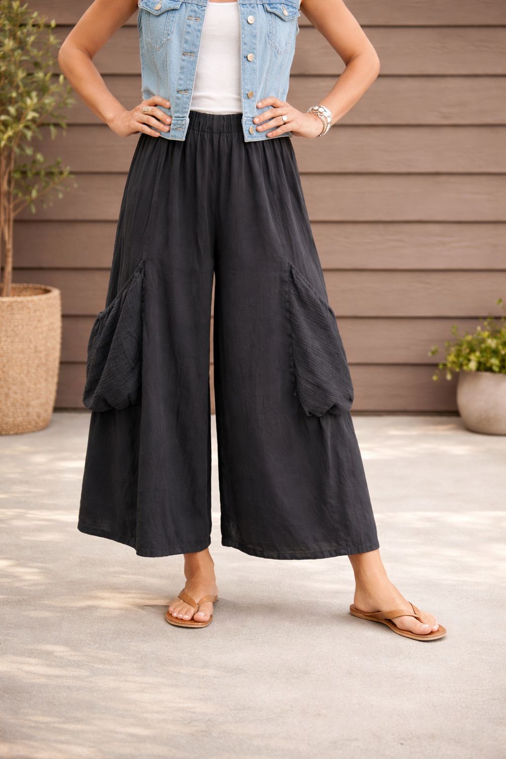 Oh My Gauze Boho Coal Bottoms