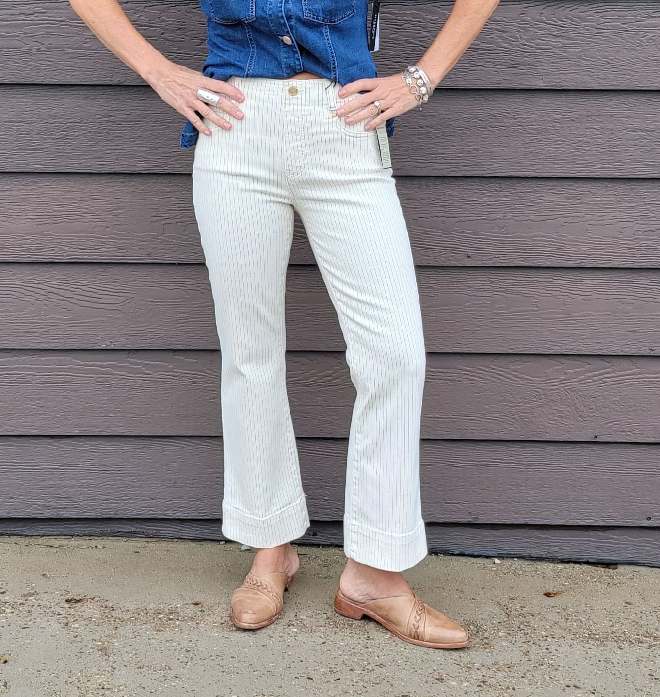 Liverpool Gia Glider Flare Nautical Stripe