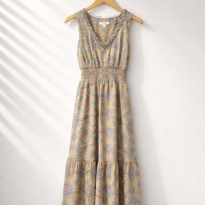 Liverpool Sleeveless Smocked Dress