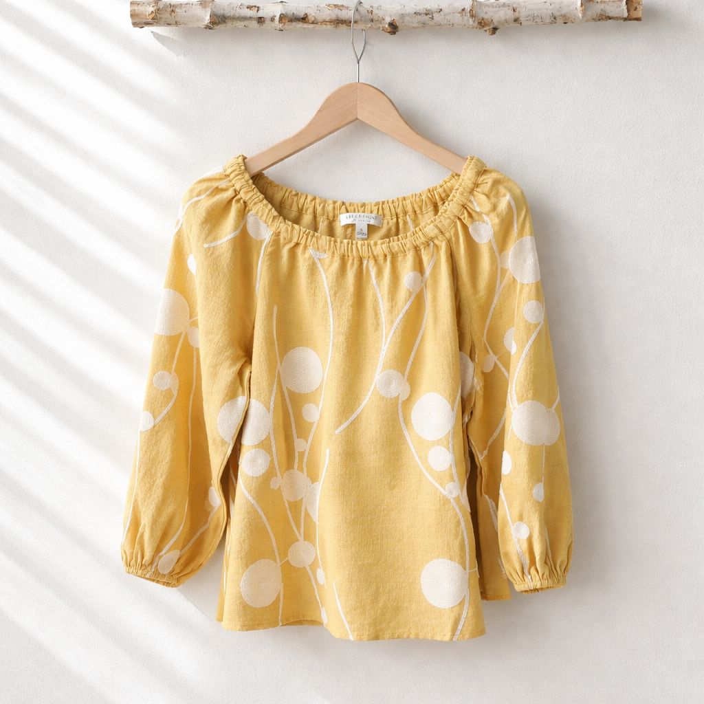 Liverpool Embroidery Yellow/cream